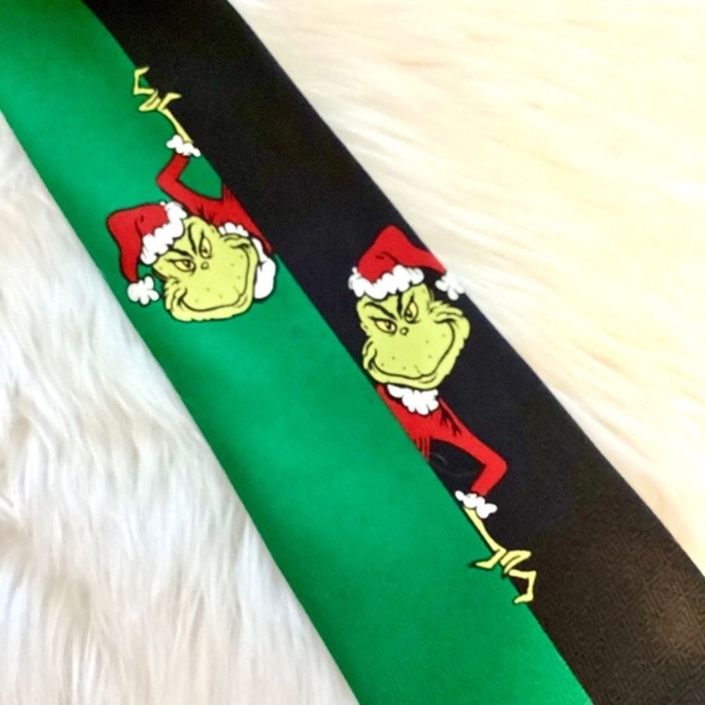Dr. Seuss the Grinch Silk Tie‎ Green Black - Picture 3 of 8